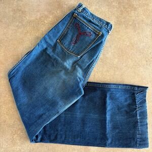 Vintage Britannia Jeans Wide Sailor Leg Pocket Denim Blue Jeans Womens Size 16
